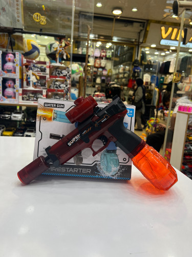 تفنگ آبپاش شارژی سر تفنگ لایت نوری دارد رنگ قرمز ابی